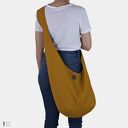 Musztardowa torba hobo w stylu boho (Long Boogi Bag) - vegan na ramię