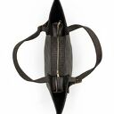 Shopper bag z fakturą krokodyla - LS04 ciemnobrązowa