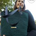 torba szydełkowa QUEEN - jodła/granat