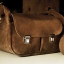 Torba FOTO uszaty WŁÓCZYKIJ zamsz skóra naturalna bury brąz Mocha Mousse