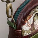 ZUCHWAŁA ZOŚKA torebka skórzana kuferek zieleń brąz bordo wzory motyle