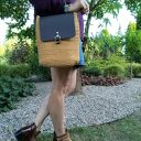 torba szydełkowa LISTONOSZKA EWELINA - musztarda/czekolada