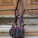 Missy mała skórzana Boho torebka w kolorze śliwkowym od ladybuq Art