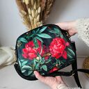 Torebka damska box w czerwone kwiaty - handmade