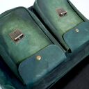 VANDA L. skórzana torba postarzana skóra naturalna zamsz ZIELENIE od ręki