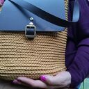 torba szydełkowa LISTONOSZKA EWELINA - musztarda/czekolada