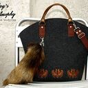 Shopper Bag w stylu folk z kitą