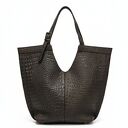 Torebka z fakturą krokodyla - LS10 brązowa