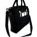 Black chest & two ecru cats/strap