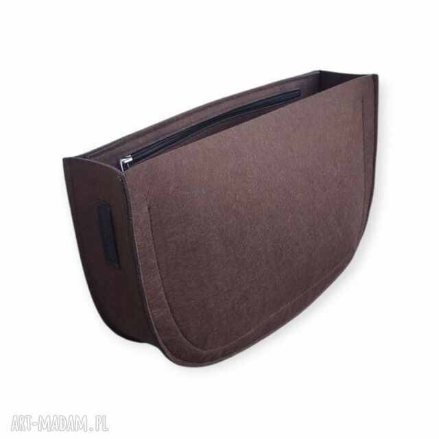 Filcowy organizer do torebki z zaokrąglonym dnem - Brązowy