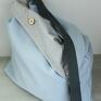 torba miejska błękitno szara torebki duża