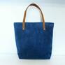 torebki: Shopper bag - niebieska modna