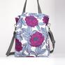 letnia prostokątna torebka w piękny kwiatowy wzór do noszenia z personalizacją