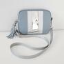 torebka na ramię alice box bag (grey&silver) metaliczna