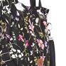 letnia pojemna piękna czarna torebka w kwiatowy wzór - prostokątna
