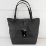 czarne laura tote bag (black&black) torebki połyskującą