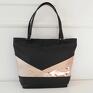 czarne torebki tote camilla bag (black&rose gold) metaliczna