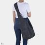 torebki: Ciemnoszara torba hobo w stylu boho / Long Boogi Bag - do noszenia przez ramię