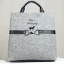 Bags Philosophy filcowa szara czarna "gallop! " black torebki tote