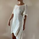 Lniana tunika damska w jasnym kremie - 100% len, oversize