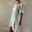 Lniana tunika damska w jasnym kremie - 100% len, oversize