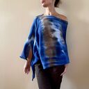 Narzutka bawełniana Blue & Brown - ręcznie barwiona tunika (one size)