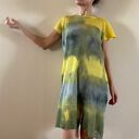 Lniana tunika żółto-szara one size - oversize S/M/L, 100% len