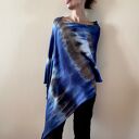 Narzutka bawełniana Blue & Brown - ręcznie barwiona tunika (one size)