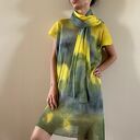 Lniana tunika żółto-szara one size - oversize S/M/L, 100% len