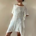 Lniana tunika damska w jasnym kremie - 100% len, oversize