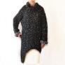 tunika asymetryczna, sweter handmade oversize