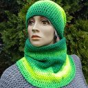 Wełniana czapka i komin na szydełku - zimowy komplet handmade