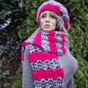 Beret i szalik super chunky