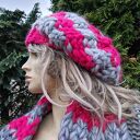 Beret i szalik super chunky