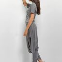 Komplet szary Plumeria SS2013 - bluzka i spodnie z obniżonym stanem