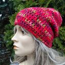 Szydełkowa czapka beanie multikolor z alpaki - Linen Time (55-57 cm)