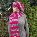 Beret i szalik super chunky