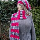 Beret i szalik super chunky