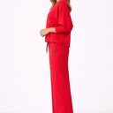 Komplet damski Mila "Malina" - bluza oversize 3/4 i spodnie z kantem