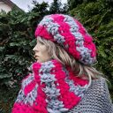 Beret i szalik super chunky