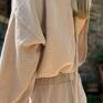 unikalne ubrania bluzka i spodenki muślinowy / beige komplet damski