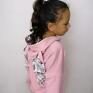 bluza królik dla dziewczynki różowa, opadające ramie - rękaw