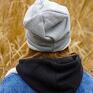 dresowa dla dziecka bawełniana szara cienka czapka
