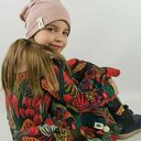 Zestaw czapka & komin pudrowy róż