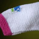 Sweterek „Kwiatki” - ciepły, rozpinany handmade 80/86