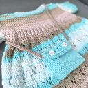 Sukienka niemowlęca 62/68 z bawełnianej melanż z torebeczką (handmade)