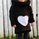 Bluza dziecięca NavahoClothing z kapturem i dużą kieszenią (czerwona bawełna)