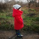 Bluza dziecięca NavahoClothing z kapturem - czerwona bawełna