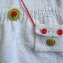 Bawełniana sukienka „Tulipany” - handmade na drutach i szydełku, rozmiar 86