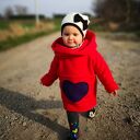 Bluza dziecięca NavahoClothing z kapturem - czerwona bawełna